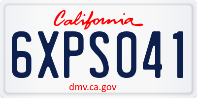 CA license plate 6XPS041
