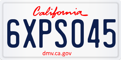 CA license plate 6XPS045