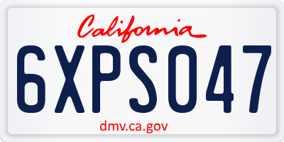 CA license plate 6XPS047