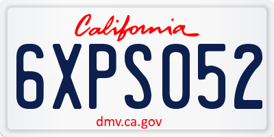 CA license plate 6XPS052