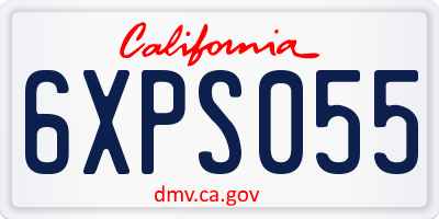 CA license plate 6XPS055