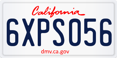 CA license plate 6XPS056