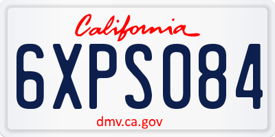 CA license plate 6XPS084