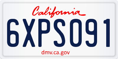 CA license plate 6XPS091