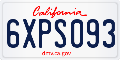 CA license plate 6XPS093