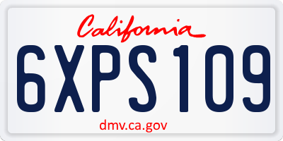 CA license plate 6XPS109
