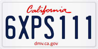 CA license plate 6XPS111