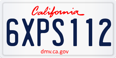 CA license plate 6XPS112