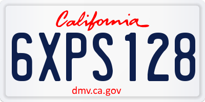 CA license plate 6XPS128
