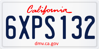 CA license plate 6XPS132