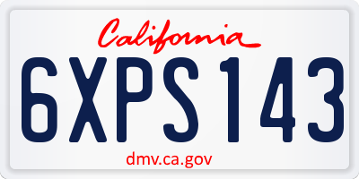 CA license plate 6XPS143