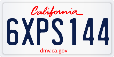 CA license plate 6XPS144