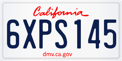 CA license plate 6XPS145