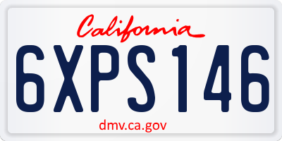 CA license plate 6XPS146