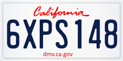 CA license plate 6XPS148