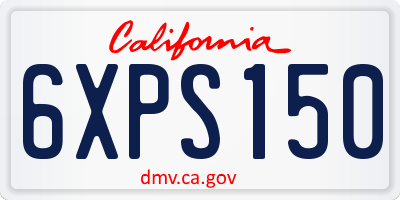 CA license plate 6XPS150