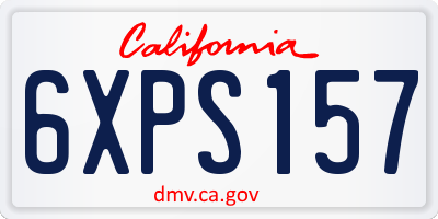 CA license plate 6XPS157