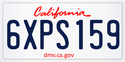 CA license plate 6XPS159