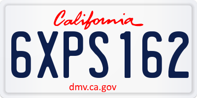 CA license plate 6XPS162
