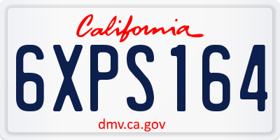 CA license plate 6XPS164