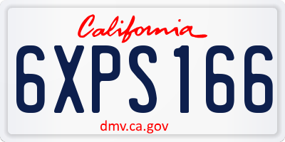 CA license plate 6XPS166