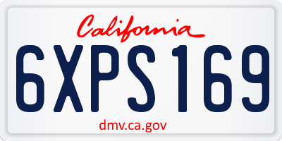 CA license plate 6XPS169
