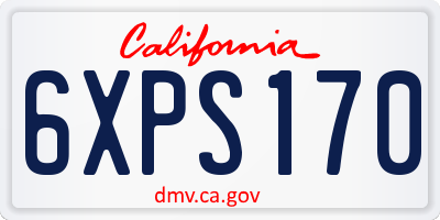 CA license plate 6XPS170