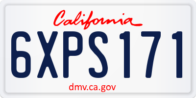 CA license plate 6XPS171