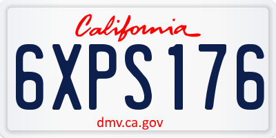 CA license plate 6XPS176