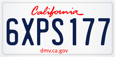 CA license plate 6XPS177
