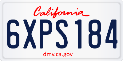 CA license plate 6XPS184