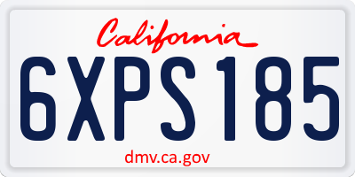 CA license plate 6XPS185
