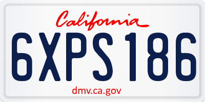 CA license plate 6XPS186