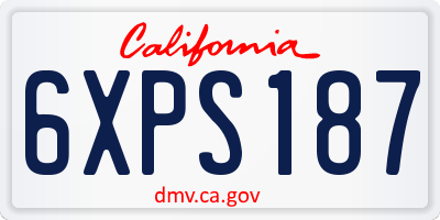 CA license plate 6XPS187