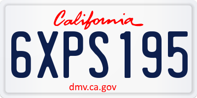 CA license plate 6XPS195