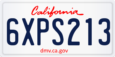 CA license plate 6XPS213
