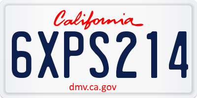 CA license plate 6XPS214