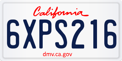 CA license plate 6XPS216