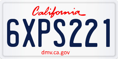 CA license plate 6XPS221