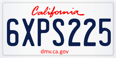 CA license plate 6XPS225