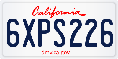 CA license plate 6XPS226