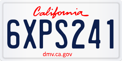 CA license plate 6XPS241