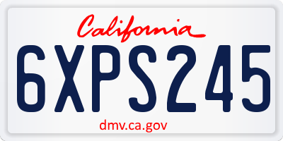 CA license plate 6XPS245