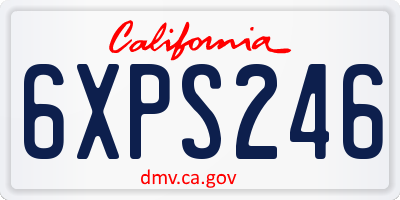 CA license plate 6XPS246