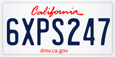 CA license plate 6XPS247