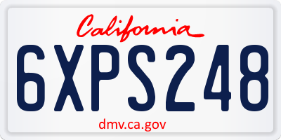 CA license plate 6XPS248