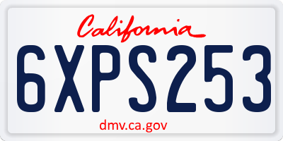 CA license plate 6XPS253