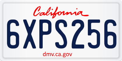 CA license plate 6XPS256