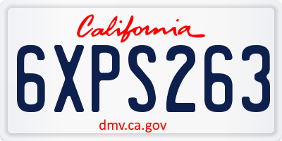 CA license plate 6XPS263