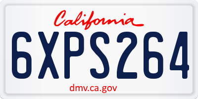 CA license plate 6XPS264